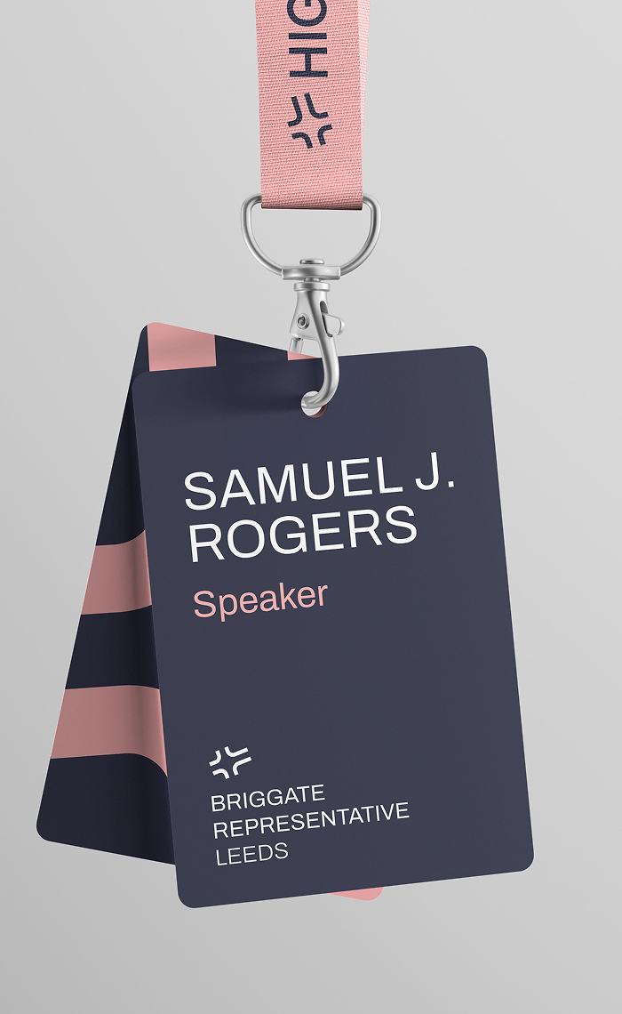 High Streets UK speaker badge and lanyard