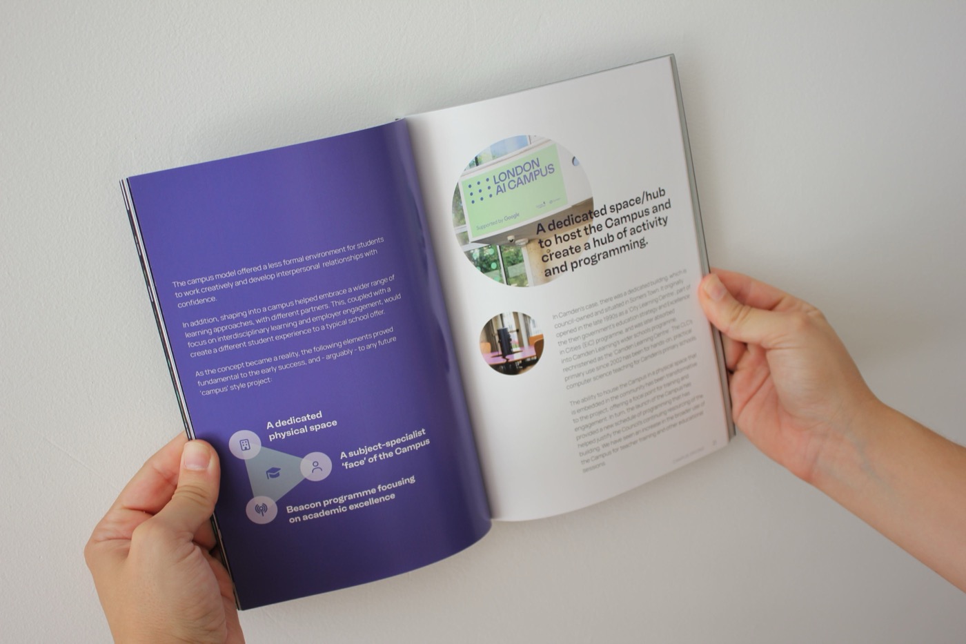 Inside spread of the London AI Campus report